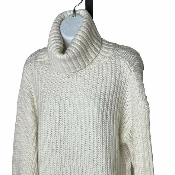 RACHEL Zoe Heavy Knit Wool Alpaca Blend Slouchy Turtleneck Sweater XS Oversized - Picture 3 of 6